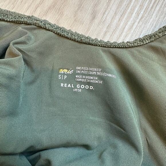 NWOT Aerie Shimmery Crinkle Birthday Scoop Cheekiest One Piece Swimsuit S and L - Picture 5 of 6